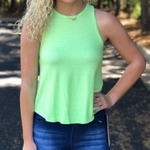 Green/white stripe tank top